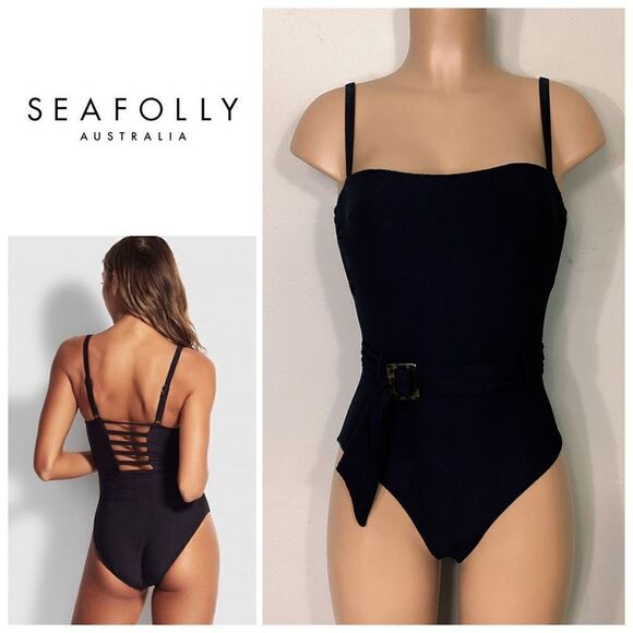 New. SEAFOLLY DD-cup black swimsuit. Retails $168 US size 4/DD - Picture 6 of 15